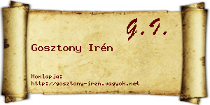 Gosztony Irén névjegykártya