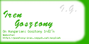 iren gosztony business card